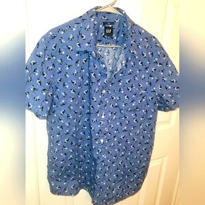 Gap slim fit Tropical Bird Pattern Button Down shirt